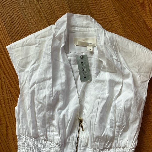 Anthropologie The Tommie Cap-Sleeve Smocked Front-Zip Shirt Dress Size XSP NWT - Picture 5 of 13